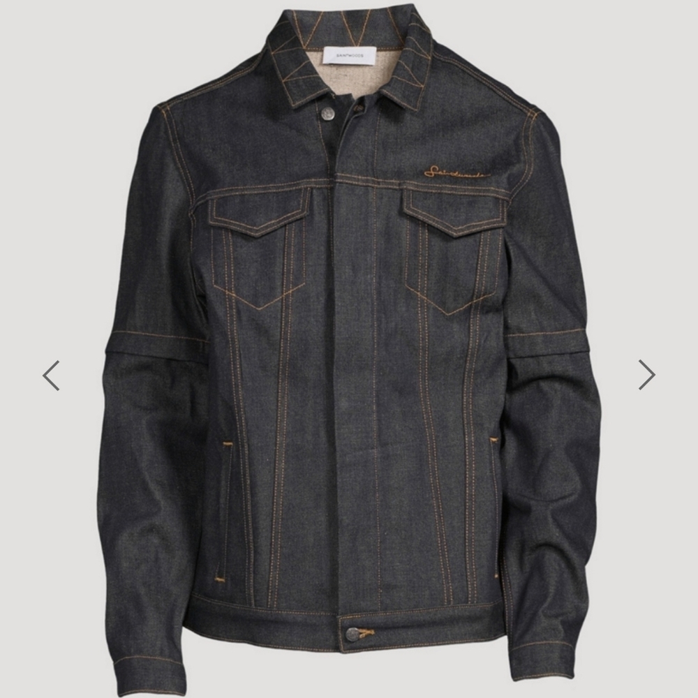 Saintwoods Zip-Off Sleeve Japanese Selvedge Denim Jacket